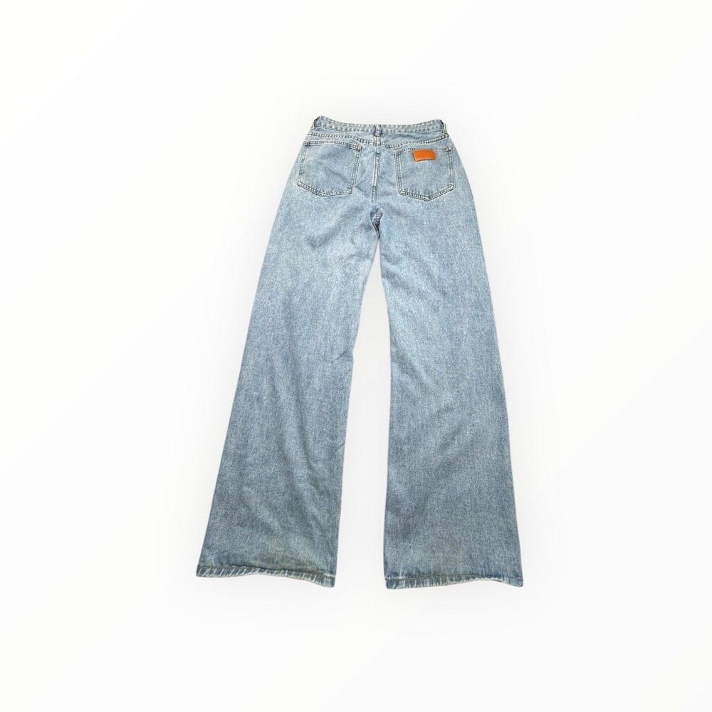 SHEIN Jeans Womens L Light Blue Wide Leg High Waisted Flared Denim Pants - Picture 2 of 12